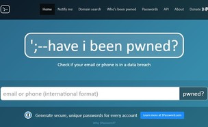 Have I Been Pwned (צילום: haveibeenpwned.com)
