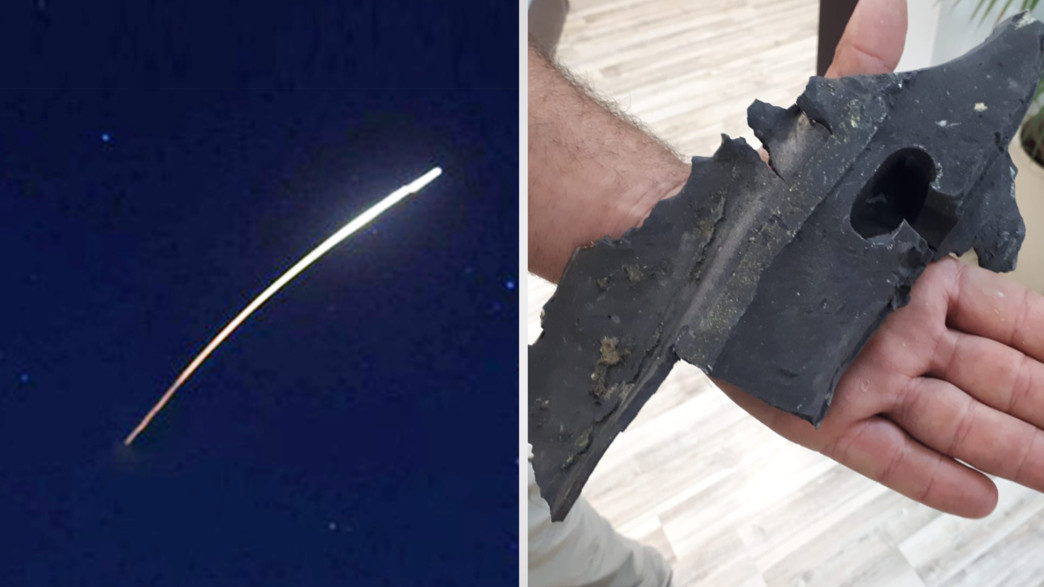 השברים של הטיל שנפל בנגב