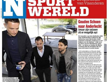 רפאלוב וסוכנו מגיעים לפגישה עם אנדרלכט (מתוך העיתונות הבלגית) (צילום: ספורט 5)