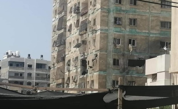 תקיפה של בניין המגורים בעזה
