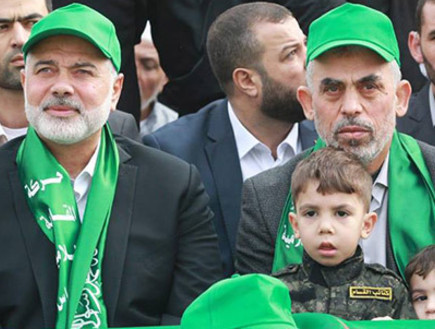 ראשי חמאס בעצרת בעזה, ארכיון (צילום: חדשות)
