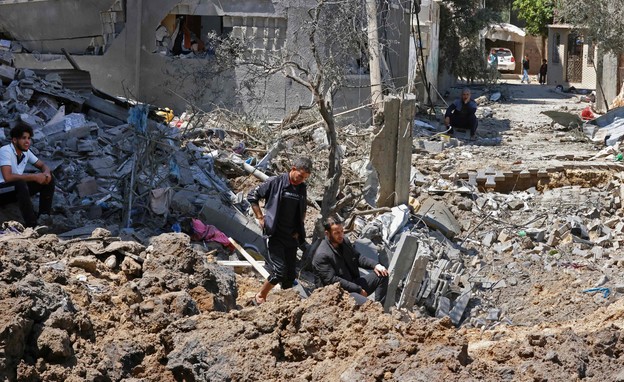 הרס תקיפת צה"ל ברצועת עזה - מבצע שומר החומות (צילום: MAHMUD HAMS, AFP)
