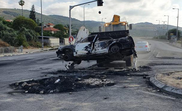 הנזקים בכבישים: תוצאות המהומות וההסלמה (צילום: נתיבי ישראל‎)