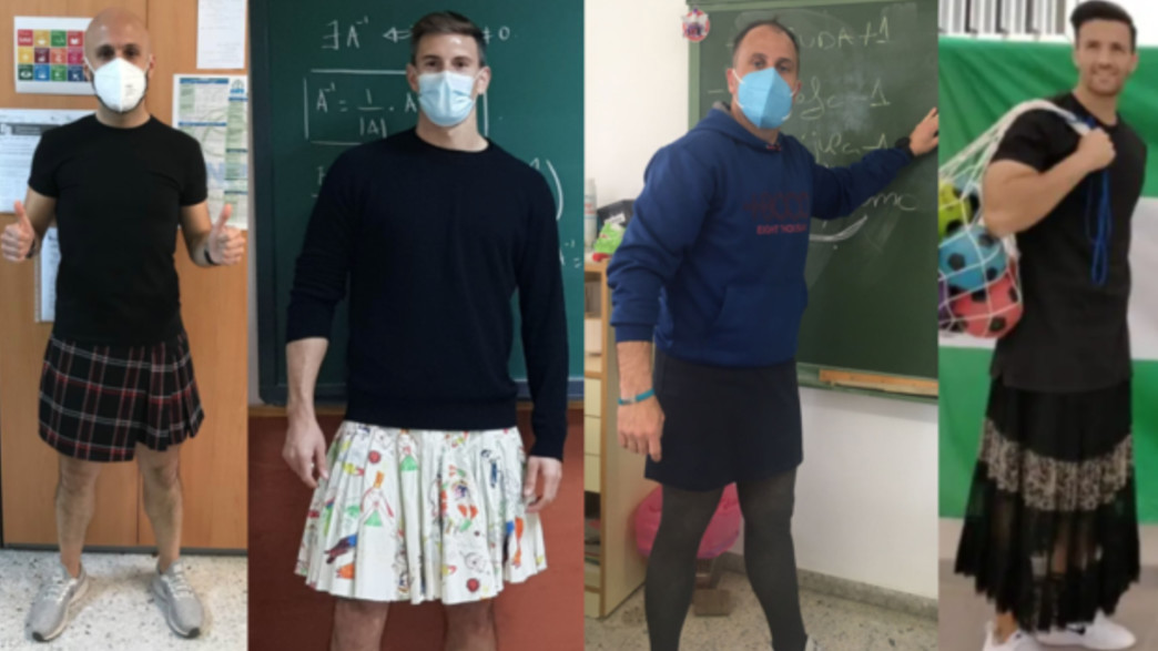 מורים בחצאיות (צילום: twitter)
