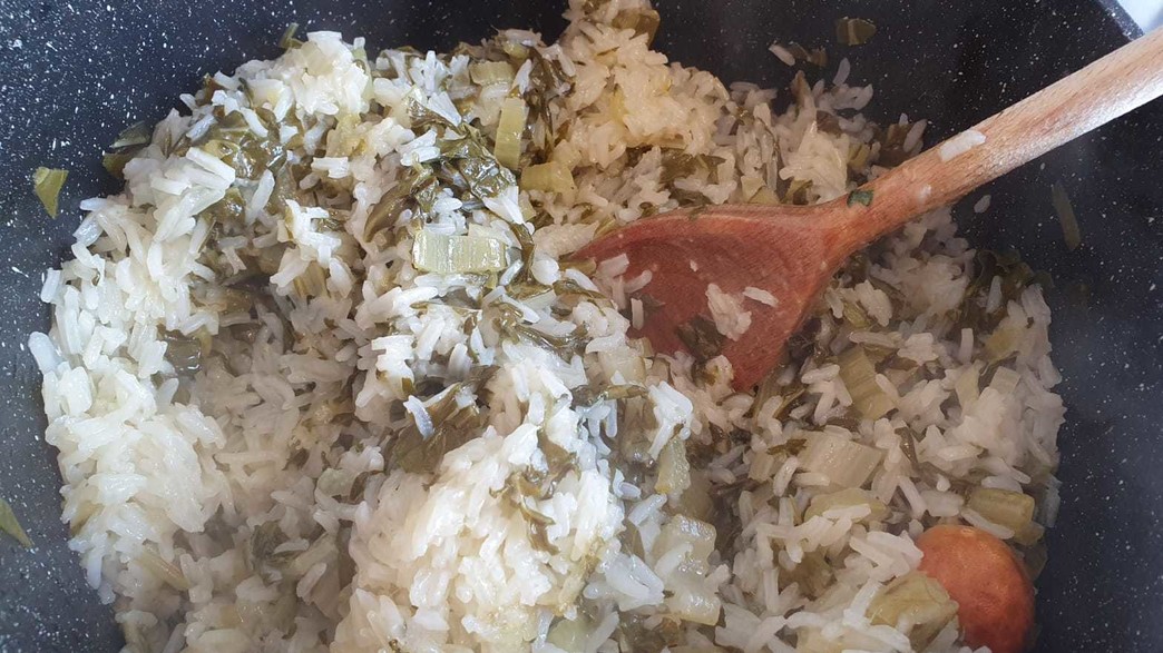 אורז עם מנגולד ולימון