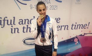 לינוי אשרם זכתה במדליית הזהב באליפות אירופה (צילום: איגוד ההתעמלות)