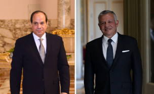 מלך ירדן עבדאללה ונשיא מצרים א סיסי חצי-חצי (צילום: רויטרס)