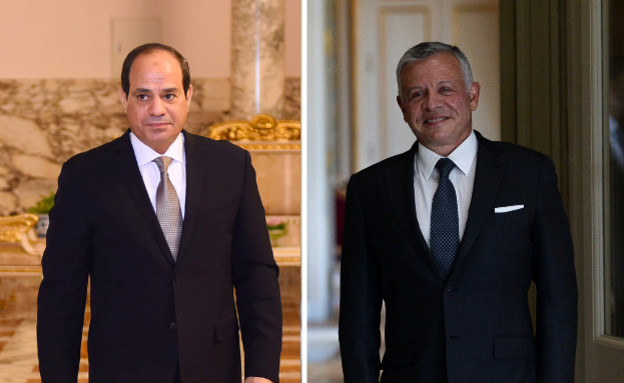 מלך ירדן עבדאללה ונשיא מצרים א סיסי חצי-חצי (צילום: רויטרס)