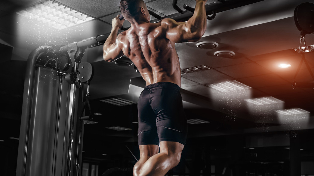 איש שרירי עושה אימון בחדר כושר איש שרירי עושה אימון בחדר כושר