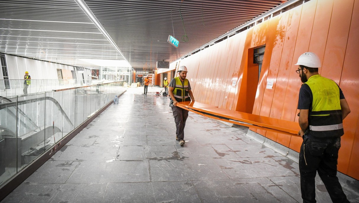 בניית תחנת אלנבי של הרכבת הקלה, 14 ביולי 2021