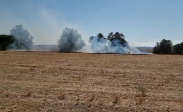 שרפה בעוטף עזה מבלוני תבערה (צילום: קרן קיימת לישראל)