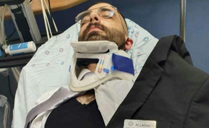 העובד שנפצע בקטטה במלון בירושלים משחזר (צילום: מתוך "חדשות הבוקר" , באדיבות ספורט 1)