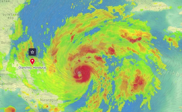 הוריקן אלזה ממכ"מ tomorrow.io (צילום: יח"צ)