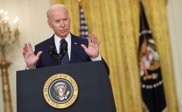 נשיא ארה"ב ג'ו ביידן נואם אחרי הפיגוע באפגניסטן (צילום: רויטרס)