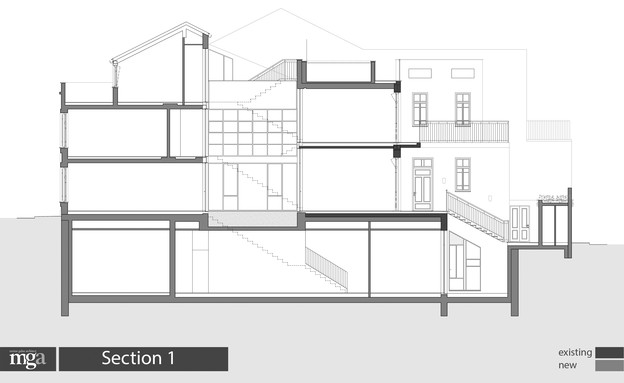 בית בנווה צדק, עיצוב מירב גלן, תוכנית אדריכלית, חלק 1 (שרטוט: מירב גלן)