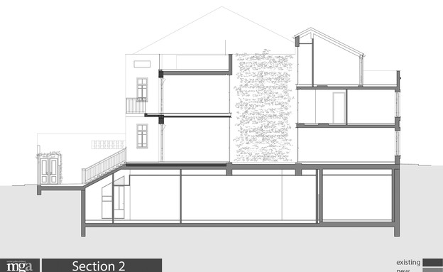 בית בנווה צדק, עיצוב מירב גלן, תוכנית אדריכלית, חלק 2 (שרטוט: מירב גלן)