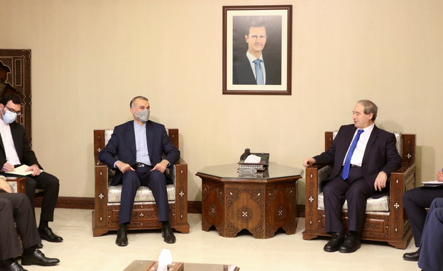 שר החוץ הסורי פייסל אל מקדד, מטייל עם שר החוץ וההג (צילום: רויטרס)