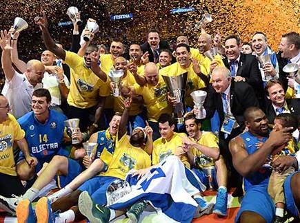 ההישג הגדול בקריירה. הזכייה ביורוליג עם מכבי ת"א ב-2014 (getty)