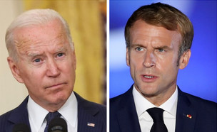 נשיא צרפת עמנואל מקרון ונשיא ארצות הברית ג'ו ביידן (צילום: רויטרס)