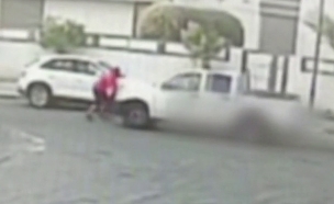 גנב מכונית וניסה לדרוס את הבעלים (צילום: מתוך "חדשות הבוקר" , קשת12)