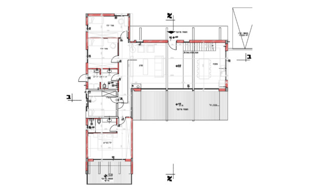 בית בשרון, עיצוב רון שנקין ואורלי מור, תוכנית אדריכלית (שרטוט: אורלי מור ורון שינקין)