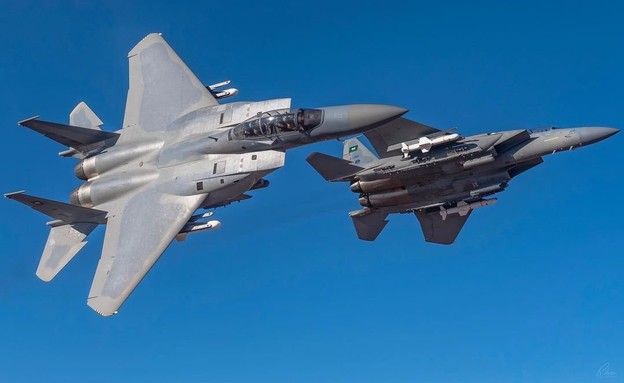 מטוסי הקרב בפעולה (צילום: MbKS15, Twitter)