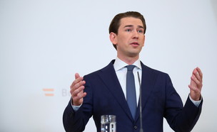 קנצלר אוסטריה במסיבת עיתונאים (צילום: רויטרס)