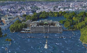 כך לונדון תראה אם מפלס פני הים יעלה (עיבוד: Climate Central)