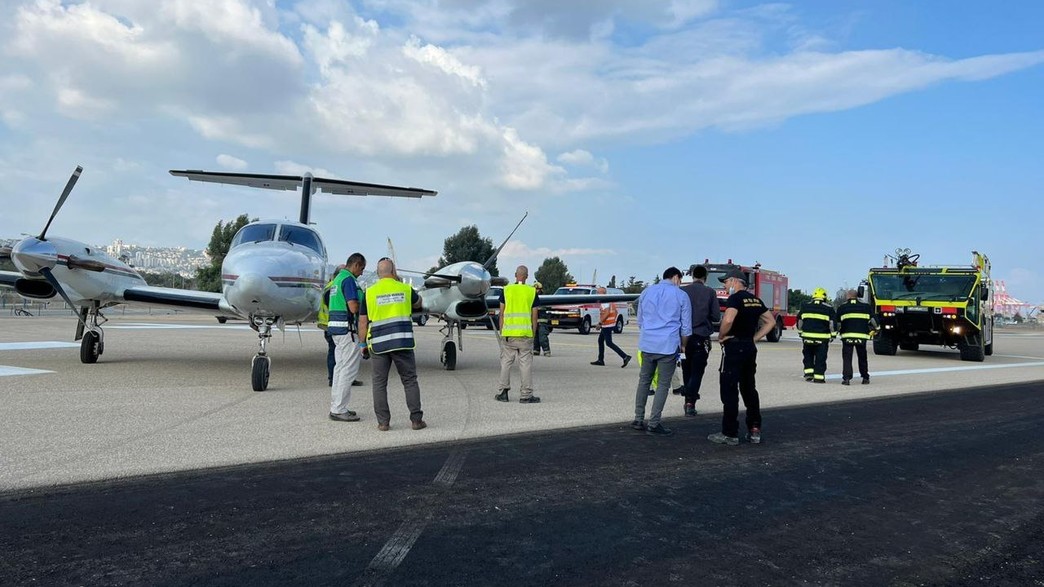 נחיתת חירום של מטוס קל בחיפה