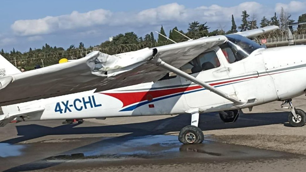 מטוס קל החליק בהמראה בהרצליה