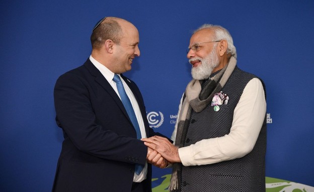 Naftali Bennett in a meeting with Indian Prime Minister Narendra Modi (Photo: Am)