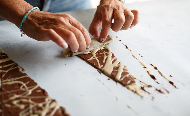 רוגלך שוקולד וטחינה מבצק פילו - הגלגול רוגלך שוקולד וטחינה מבצק פילו - הגלגול