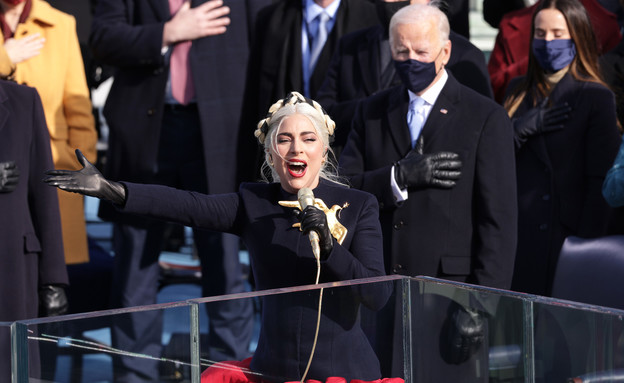 ליידי גאגא בטקס ההשבעה של ג'ו ביידן (צילום: Photo by Alex Wong/Getty Images)