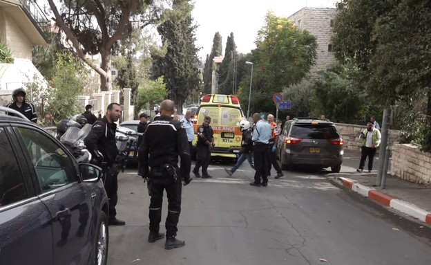 אירוע ירי בירושלים, סמוך למלון אוריינט (צילום: חדשות 12)
