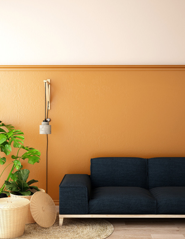 לופה קיר כוח בצבע בסלון (צילום: Shutterstock by Ume illustration)