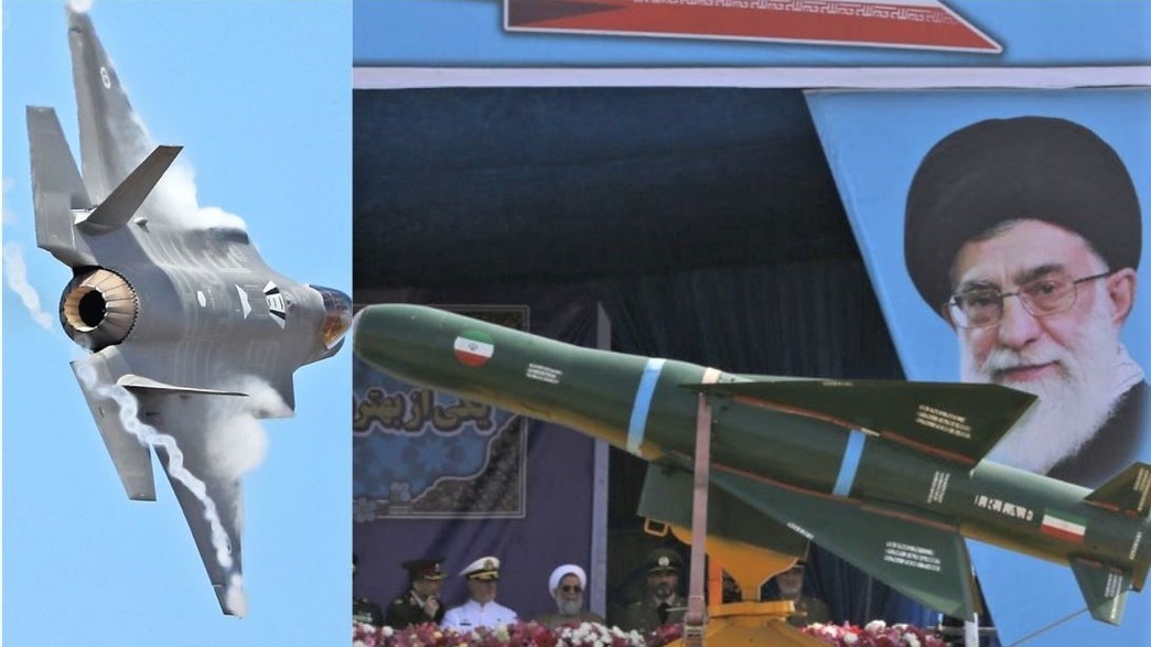 נשק איראני מול מטוס קרב (צילום: ATTA KENARE/AFP/Scott Barbour/GettyImages)
