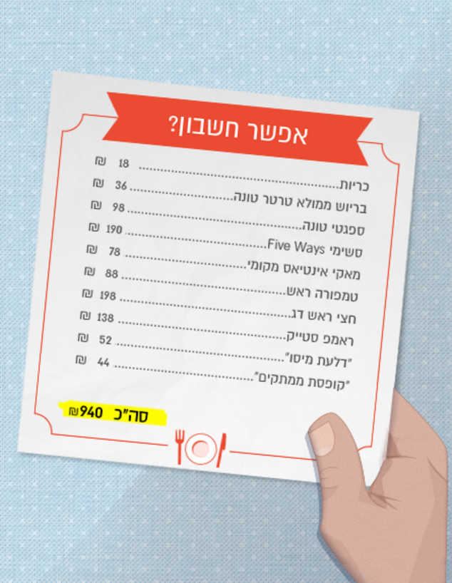 מסעדת a - חשבון (צילום: סטודיו מאקו)