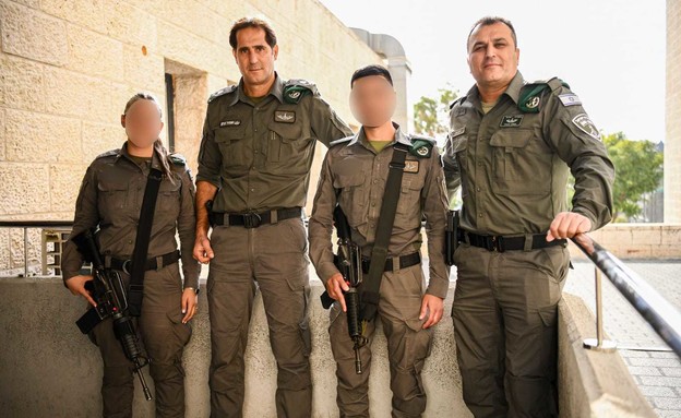 מפקד משמר הגבול, ניצב אמיר כהן והלוחמים שירו במחבל (צילום: דוברות המשטרה)
