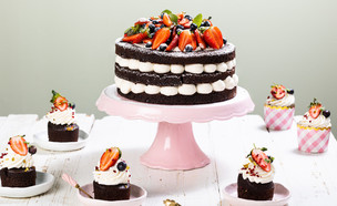 עוגת שכבות שוקולד עם פירות יער (צילום: אלון מסיקה)