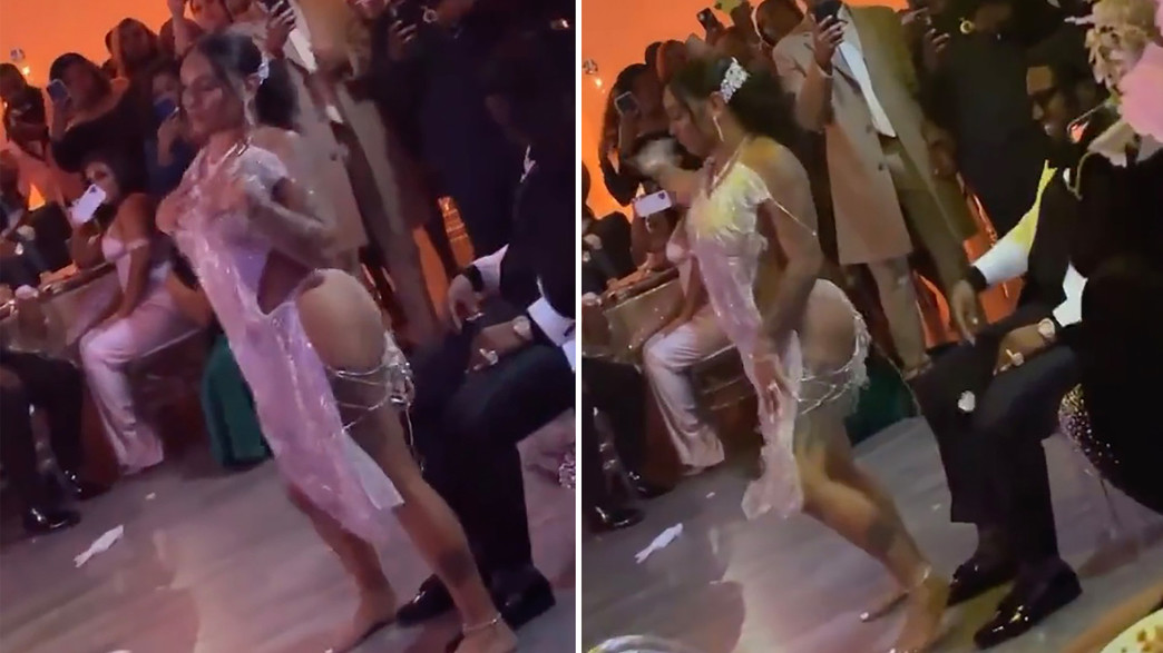 Thong wearing bride with a twerking lap dance at a wedding breaks the internet