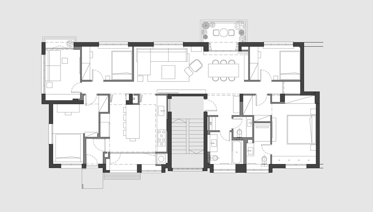 דירה בתל אביב, עיצוב מירב גלן, תוכנית הדירה המשופצת