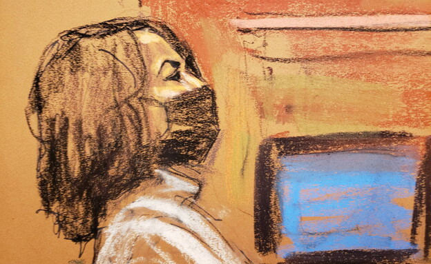 איור של הנאשמת גיליין מקסוול בבית המשפט (צילום: reuters)