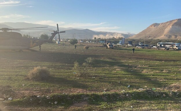 תאונת דרכים קשה סמוך לצומת פצאל (צילום: כבאות והצלה לישראל מחוז יו