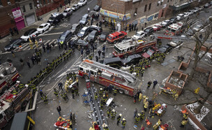 שרפה בבניין בניו יורק (צילום: ap)