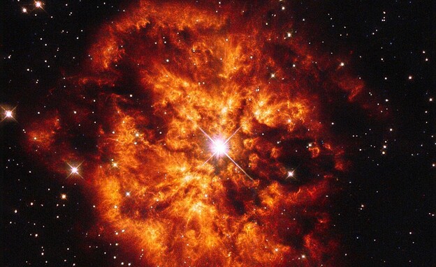 כוכב וולף-ראייה והערפילית שעוטפת אותו (צילום: NASA/ESA Hubble Space Telescope)