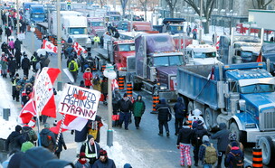 הפגנות של מתנגדי חיסונים בקנדה (צילום: רויטרס)