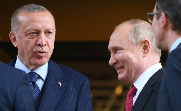 נשיא טורקיה ארדואן ונשיא רוסיה ולדימיר פוטין (צילום: Vladimir Smirnov, Getty Images)