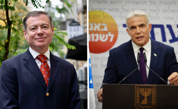 שר החוץ יאיר לפיד ושגריר אוקראינה בישראל יבגן קורינצ'וק (צילום: פלאש 90)