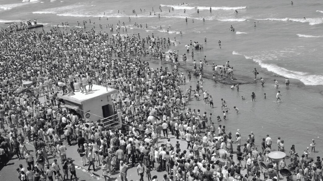 בחוף הים בתל אביב 1969 (צילום: דב דפנאי, ארכיון הצילומים של קק"ל)