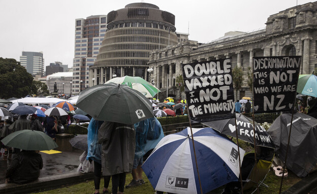 מפגינים בניו זילנד (צילום: AP)